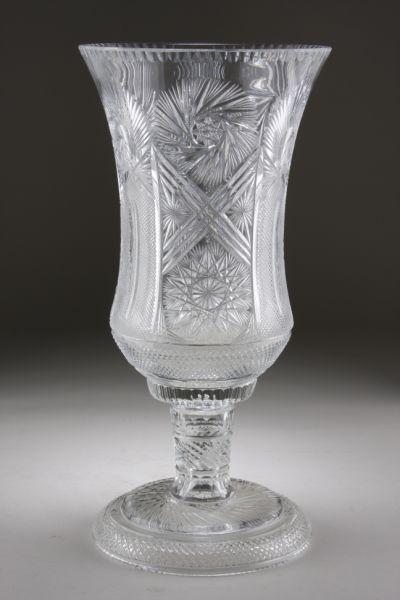 Appraisal: Monumental Leaded Cut Glass Vase early th century illegible signature