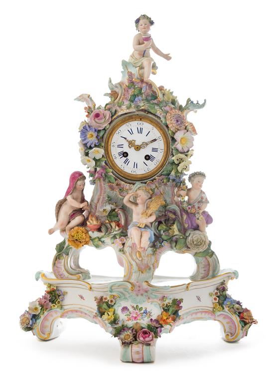 Appraisal: Sale Lot A Meissen Porcelain Mantel Clock and Stand the