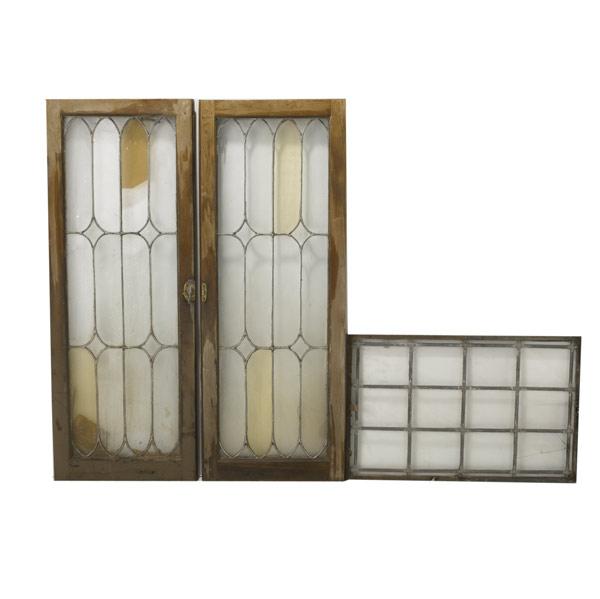 Appraisal: LEADED GLASS WINDOWS Pair of leaded glass casement windows together