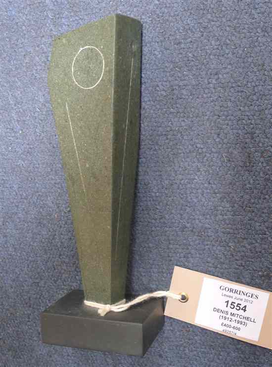 Appraisal: Denis Mitchell - polished stone Vertical angular form on a