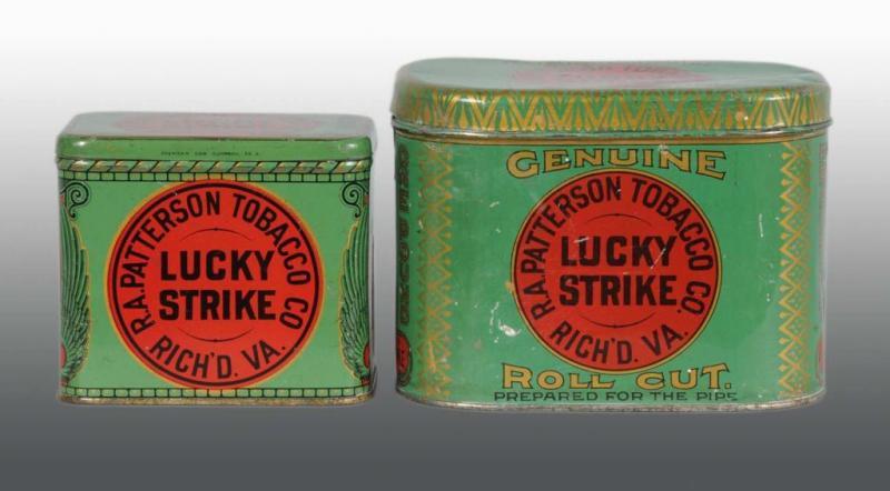 Appraisal: Lot of Lucky Strike lb Tobacco Tins Description Clean and