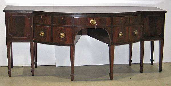 Appraisal: A George III style inlaid mahogany sideboard late th century