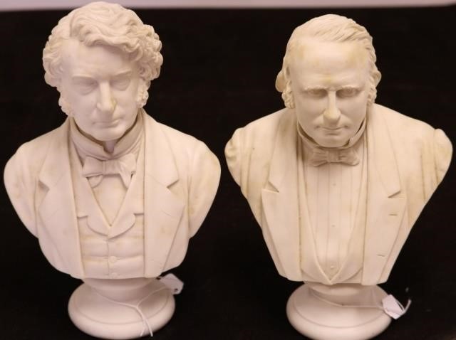 Appraisal: TWO TH C PARIAN BUSTS ONE OF HENRY WILSON TH