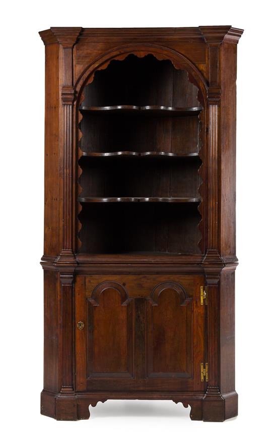 Appraisal: Sale Lot An American Federal Walnut and Pinewood Corner Cabinet