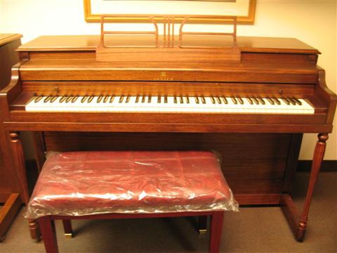 Appraisal: LESTER SPINET WALNUT PIANO numbered with bench - Provenance Gordon