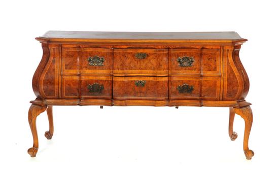 Appraisal: BAROQUE-STYLE BUFFET European th century Mahogany and burled walnut veneer