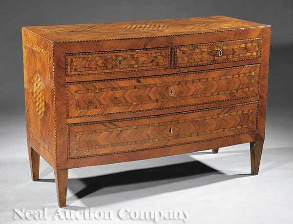 Appraisal: An Italian Neoclassical Figured Walnut and Parquetry Commode late th