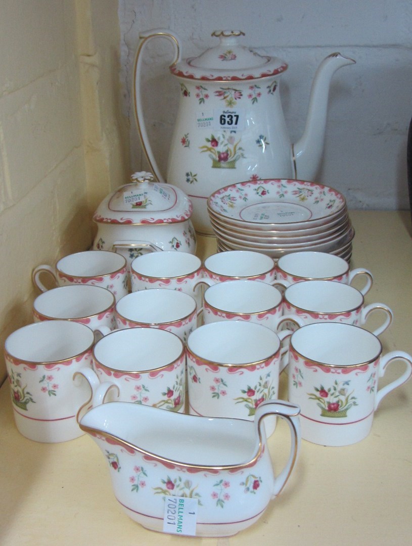 Appraisal: A Wedgwood porcelain coffee service decorated in the 'Bianca' pattern