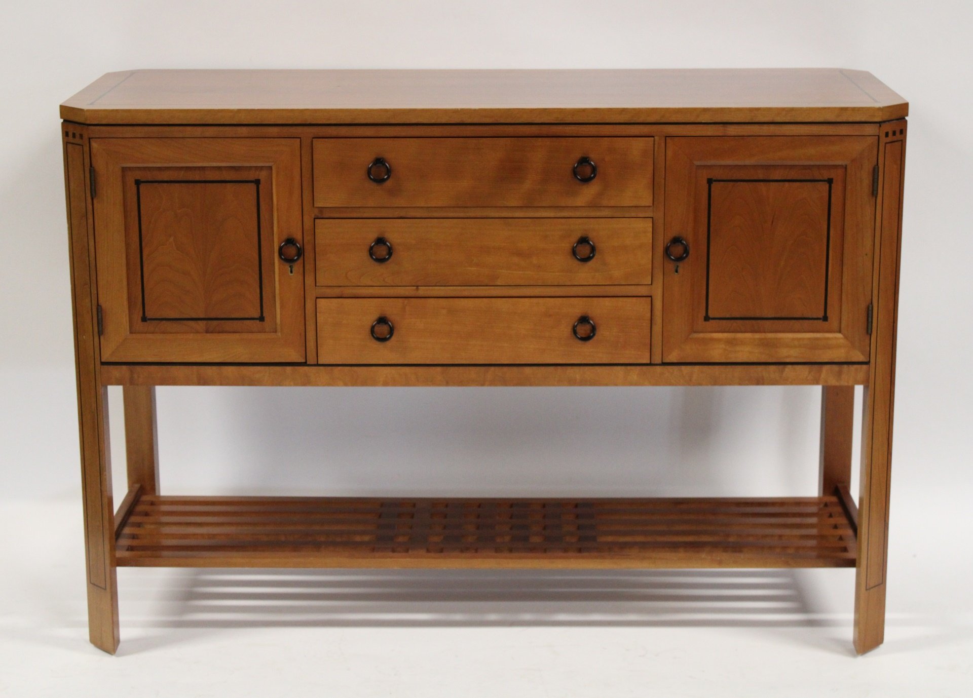 Appraisal: STICKLEY AUDI CHERRY WOOD SIDEBOARD Nice patina with inlay and