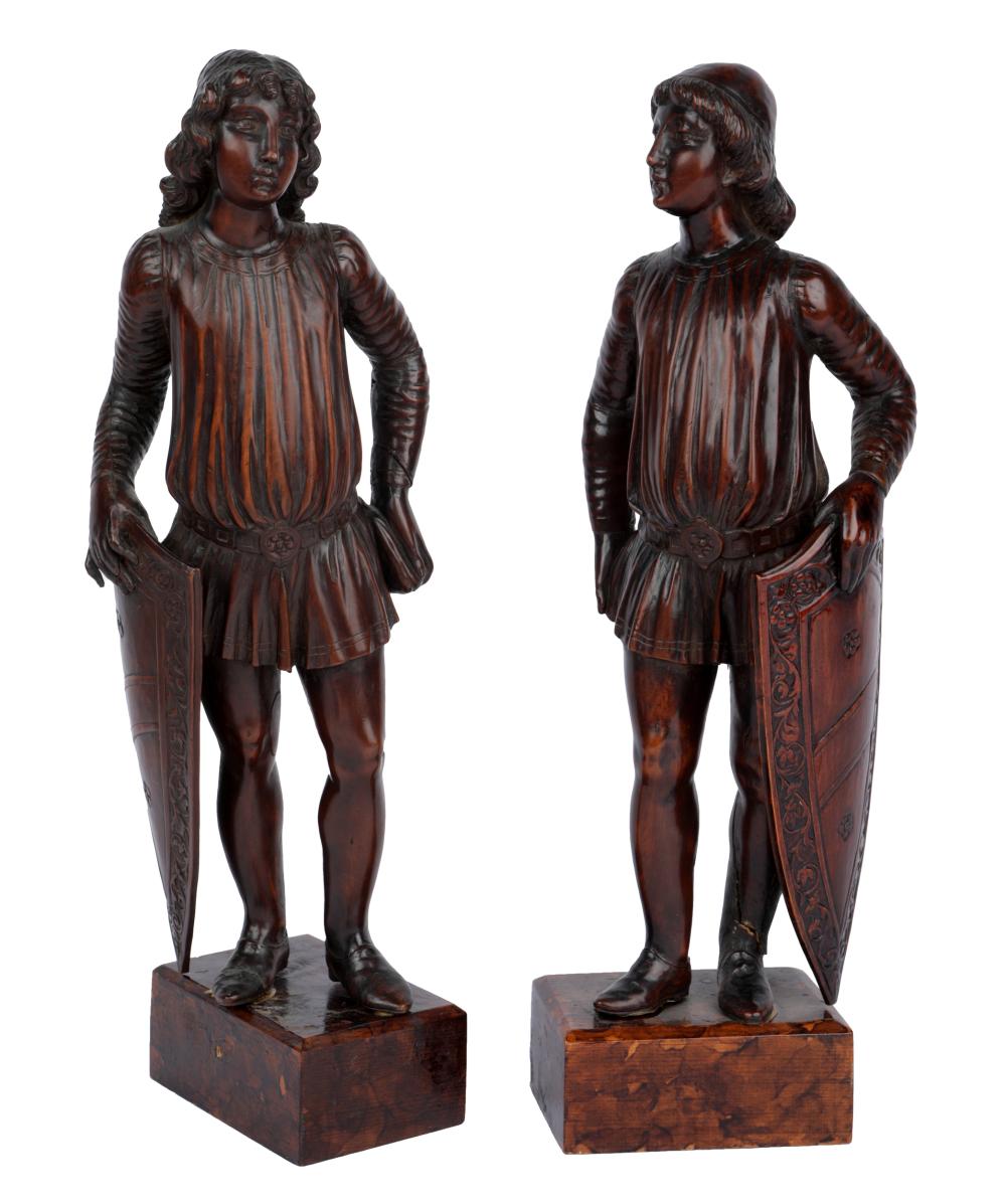 Appraisal: TWO CONTINENTAL CARVED WOOD FIGURESProvenance The Estate of David Karpeles