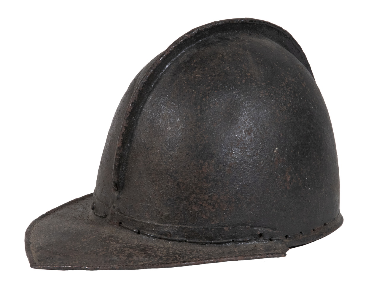 Appraisal: AUTHENTIC ENGLISH CIVIL WAR ROUNDHEAD HELMET Cromwellian circa Iron 'Lobstertail