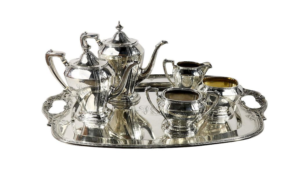 Appraisal: J E Caldwell Sterling Silver Piece Tea Coffee Service piece