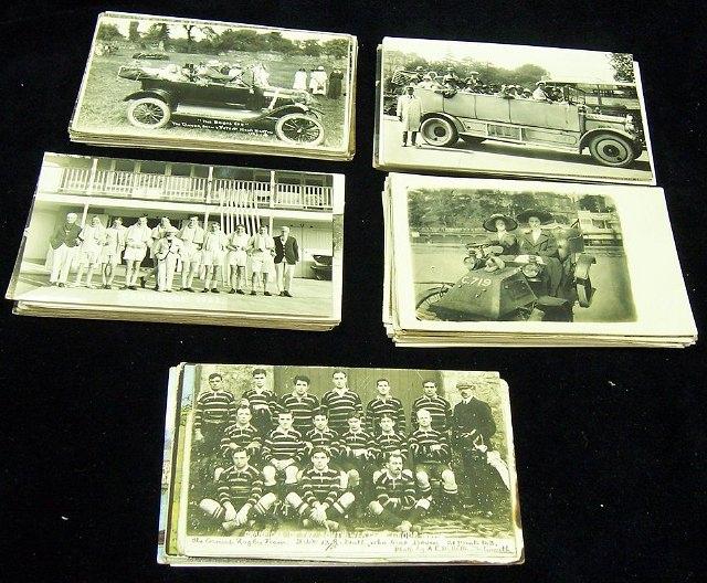 Appraisal: A quantity of loose postcards vintage cars trains aeroplanes sports