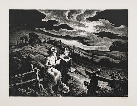 Appraisal: THOMAS HART BENTON Letter from Overseas Lithograph x mm