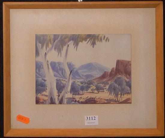 Appraisal: GABRIEL NAMATJIRA CENTRAL DESERT LANDSCAPE WATERCOLOUR x cm