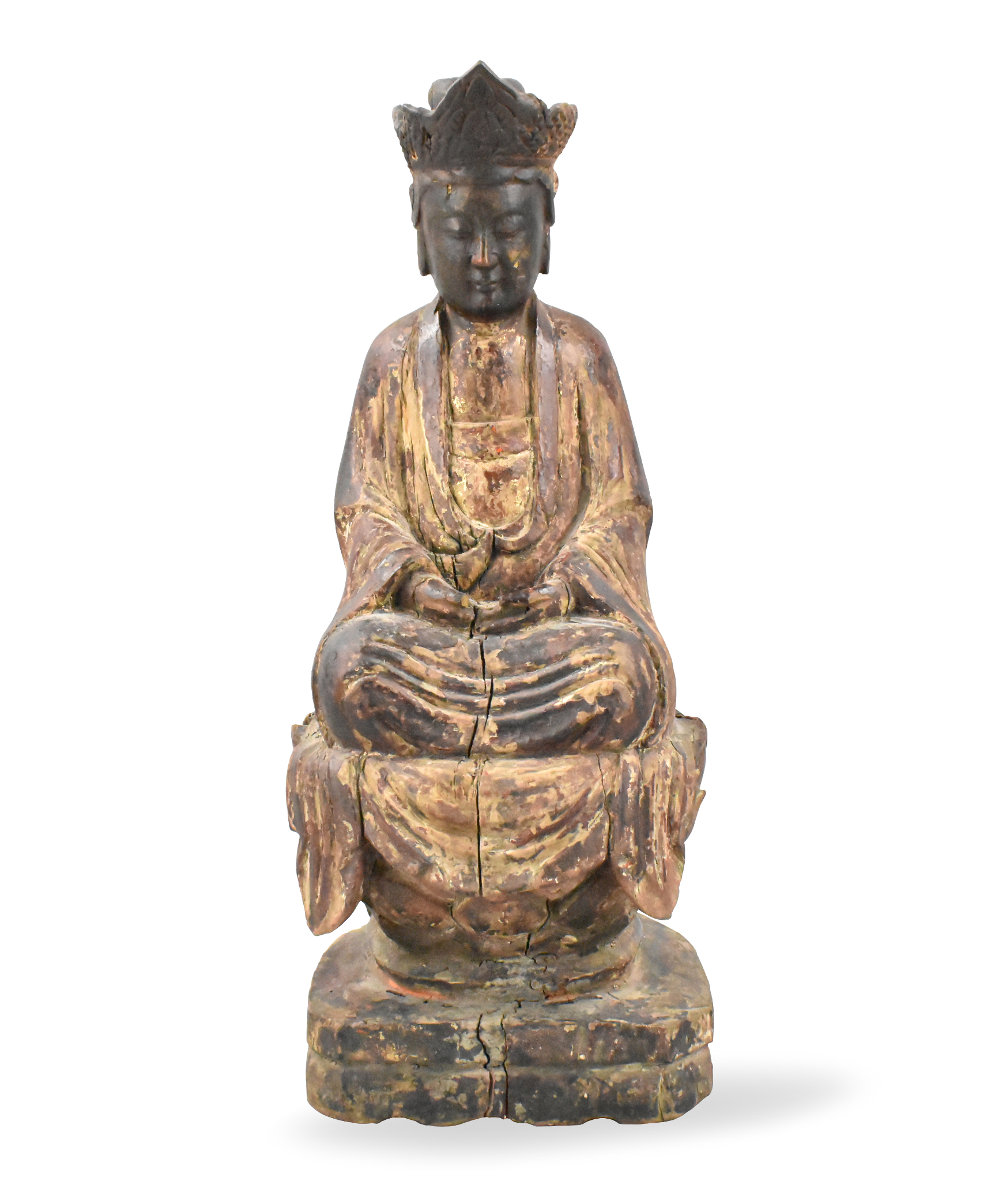 Appraisal: A Chinese gilt lacquered wooden Buddha figure dating from the