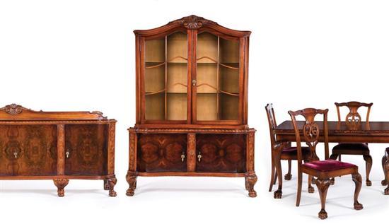 Appraisal: NINE-PIECE CHIPPENDALE-STYLE DINING ROOM SET Probably American mid th century