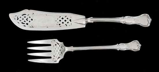 Appraisal: A pair of Victorian silver Princess No pattern fish servers