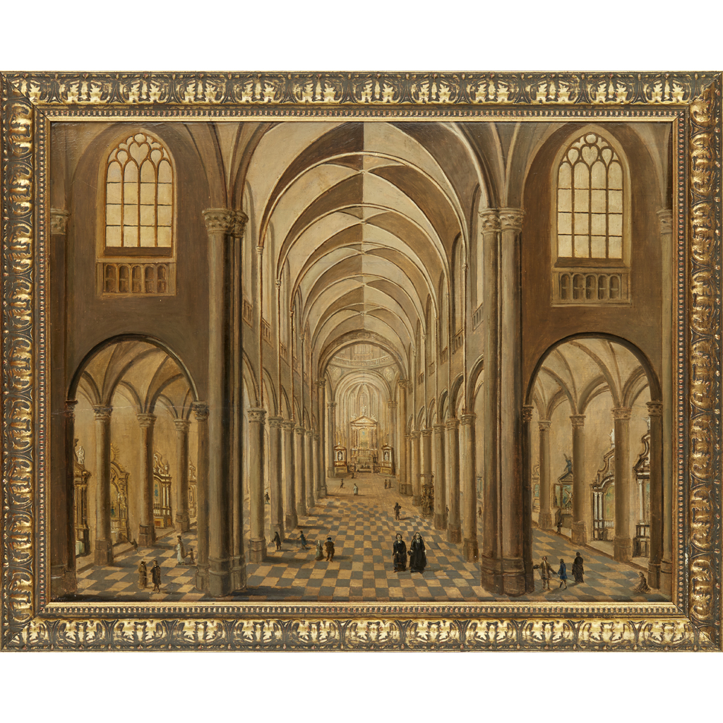 Appraisal: DUTCH SCHOOL INTERIOR OF A CHURCH oil on board cm