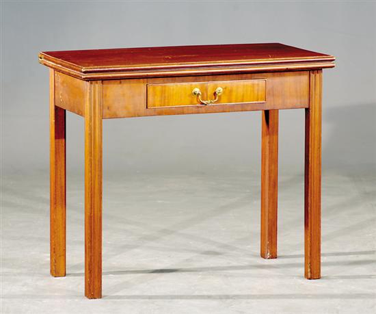 Appraisal: Chippendale style mahogany card table th century rectangular folding top