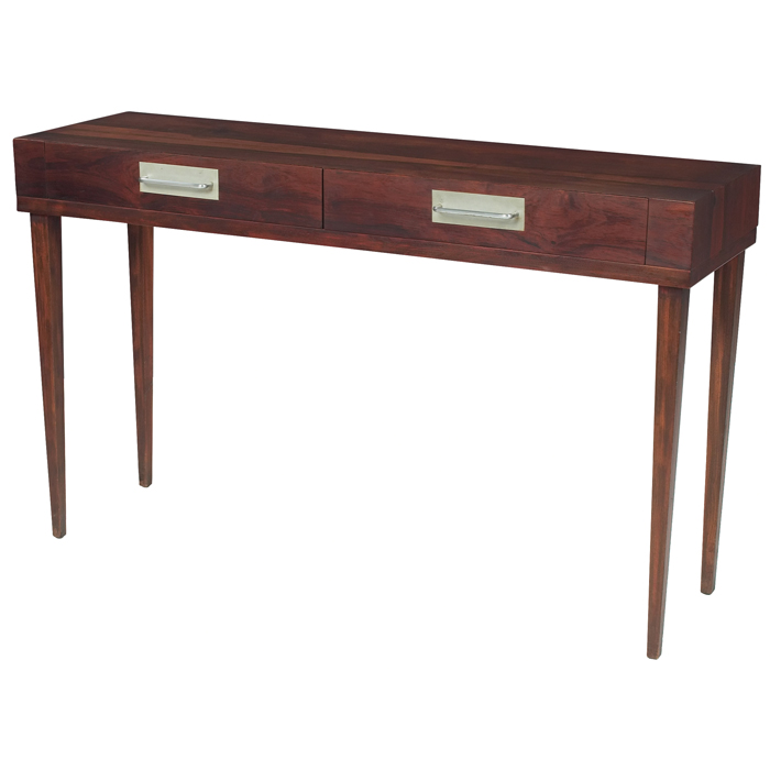 Appraisal: Midcentury console cabinet rosewood rectangular top over tapered legs two