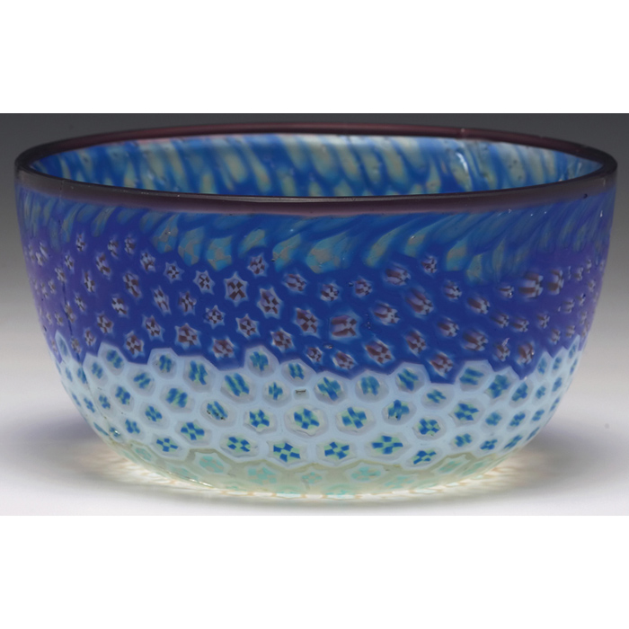 Appraisal: Steuben bowl glass with a colorful millefiori design w x