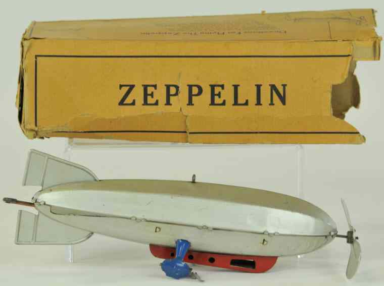 Appraisal: MARX ZEPPELIN WITH BOX Clockwork airship done in aluminum body