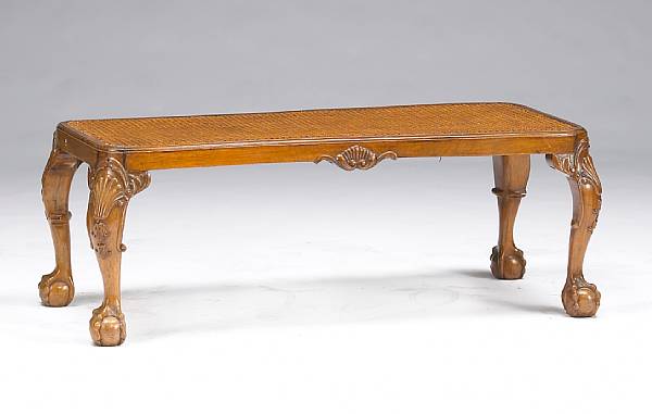 Appraisal: A George II style mahogany caned bench