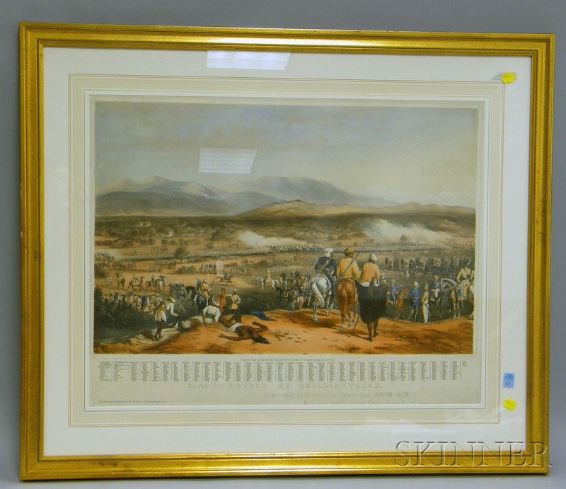 Appraisal: Framed Dickinson Co Hand-colored Lithograph Battle of Chillianwalah sight size