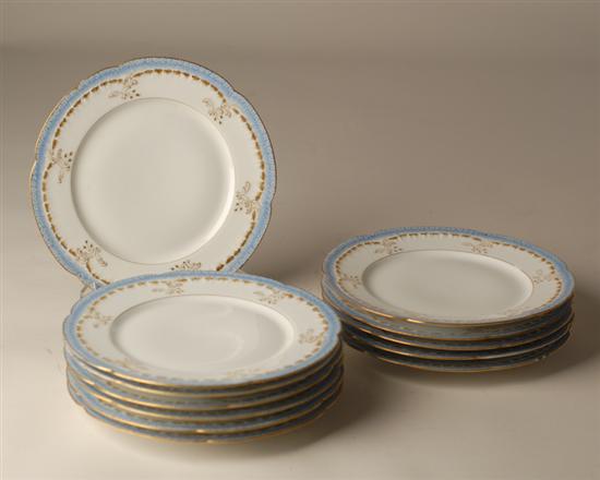 Appraisal: Twelve French Porcelain Plates by M Redon of Limoges having