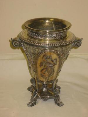 Appraisal: A VICTORIAN CHAMPAGNE COOLER of urn form moulded with classical