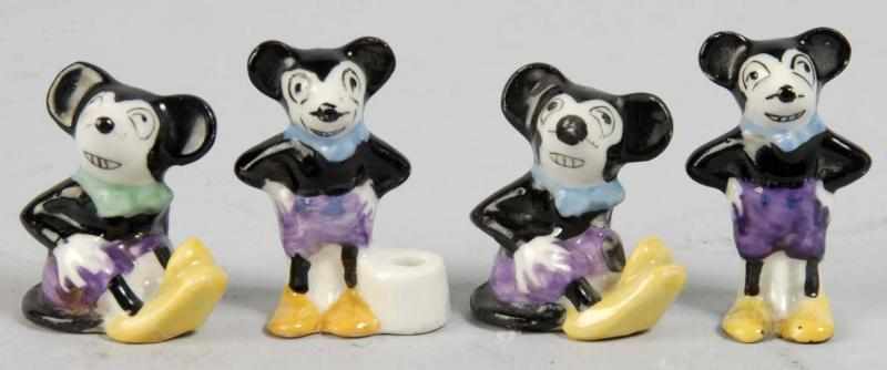 Appraisal: Lot of Bisque Disney Mickey Mouse Figures Description German Pre-war