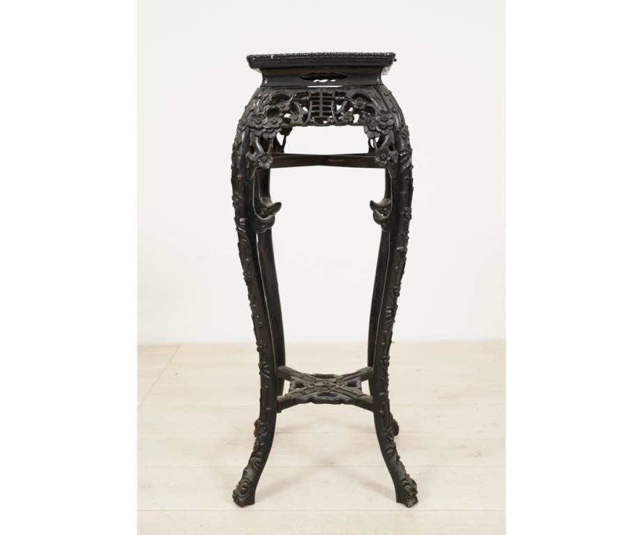 Appraisal: Asian square marble top plant stand th c h x