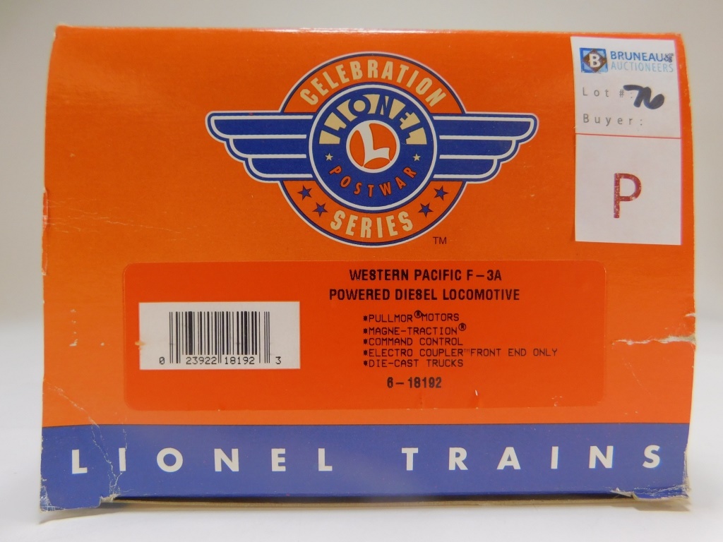 Appraisal: LIONEL WESTERN PACIFIC F- A POWERED DIESEL O TRAIN Item