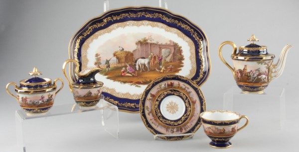 Appraisal: Set includes tray tea pot creamer sugar and one cup