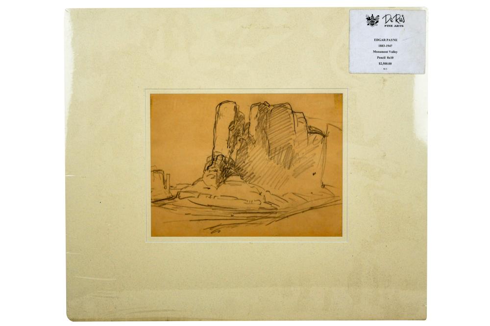 Appraisal: EDGAR PAYNE - MONUMENT VALLEY pencil on paper unsigned Provenance