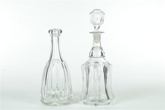 Appraisal: TWO GLASS DECANTERS Pittsburgh mid th century Pillar mold with