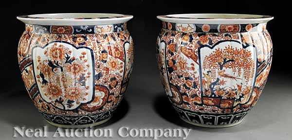 Appraisal: A Pair of Japanese Imari Porcelain Jardini res each lobed