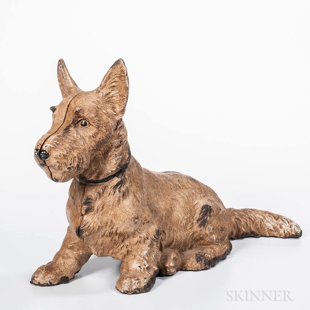 Appraisal: Painted Cast Iron Scotty Dog Doorstop Painted Cast Iron Scotty