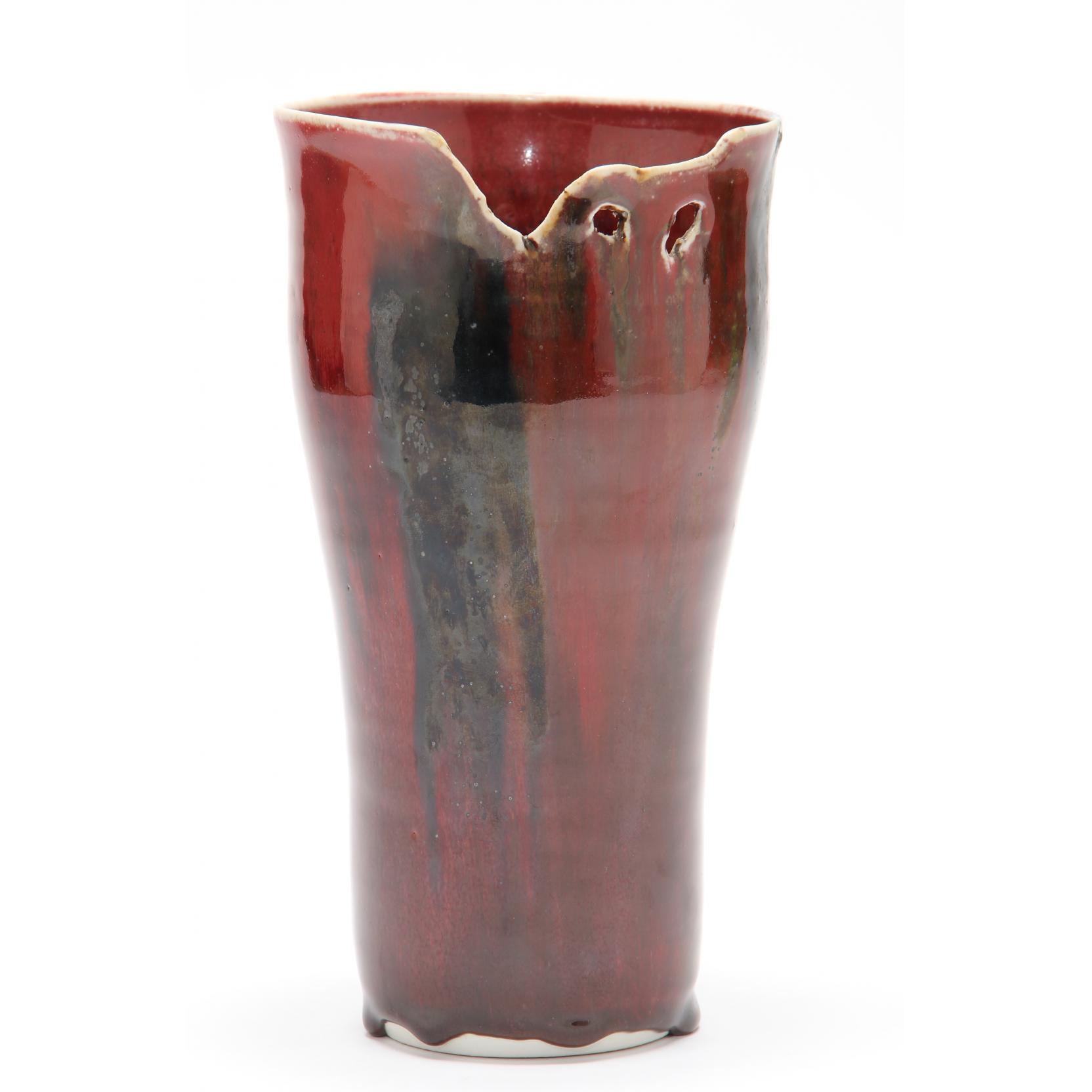 Appraisal: Sally Bowen Prange NC - Porcelain Vase with oxblood type