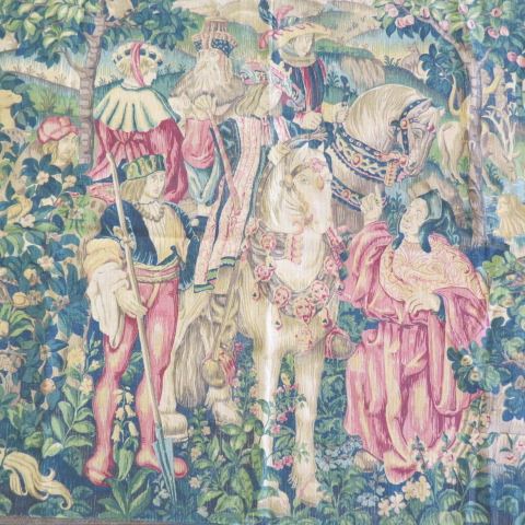 Appraisal: Tapestry fine forest scene with animals good coloring by