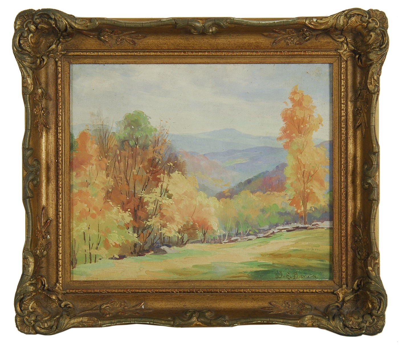 Appraisal: WALTER EMERSON BAUMAmerican - Fall mountain landscape Signed lower right