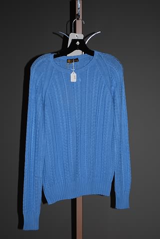 Appraisal: Loro Piana blue cashmere long sleeve cable sweater Size L