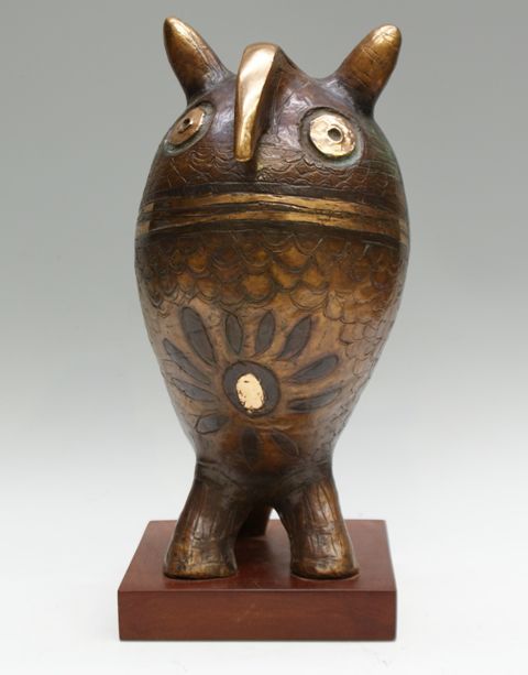 Appraisal: Barbara Tribe - Owl bronze inscribed 'Barbara Tribe ' height