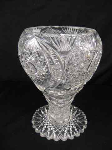 Appraisal: Cut Glass Vase brilliant period teardrop panel with starburst unusual