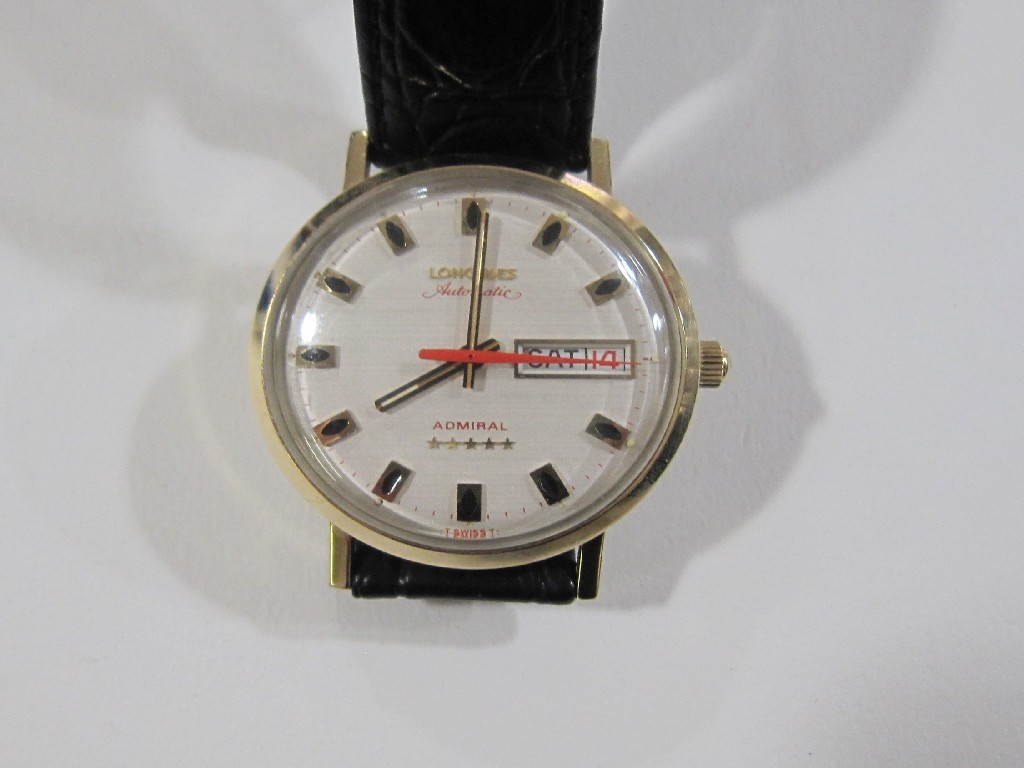 Appraisal: Gents gold plated Longines Admiral wrist watch with cream dial