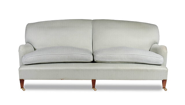 Appraisal: A MODERN HOWARD STYLE THREE SEATER SETTEE with duck egg