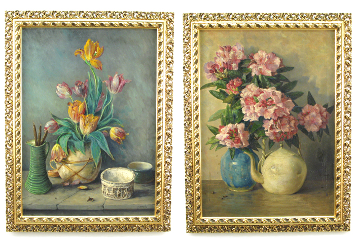 Appraisal: MARINUS VAN JURIAEN BEEK Dutch - PAIR oils on canvas