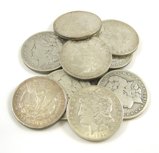 Appraisal: A COLLECTION OF TEN U S SILVER MORGAN DOLLARS -S