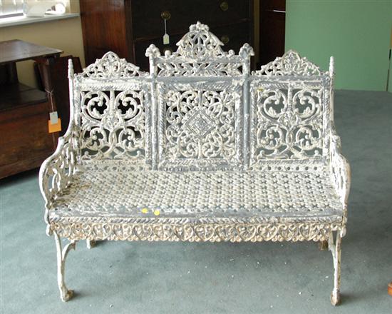 Appraisal: A th C Cast Iron Garden Bench having a triple